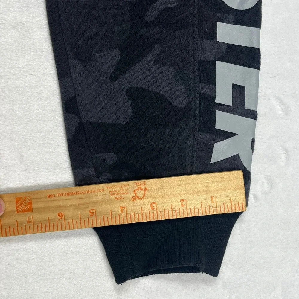 Hollister Joggers Mens M Black Gray Camo Reflective Graphic Fleece Sweatpant